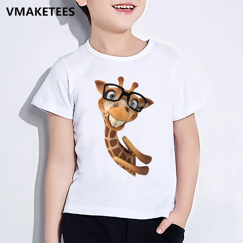 

Kids Summer Short Sleeve Girls & Boys Animal Funny T shirt Children 3D Giraffe Print T-shirt Casual Baby Clothes,HKP2159