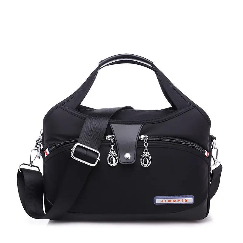 Нейлоновая женская сумка через плечо, женские сумки, водонепроницаемые женские сумки через плечо, дизайнерские высококачественные сумки через плечо для девочек-подростков - Цвет: black