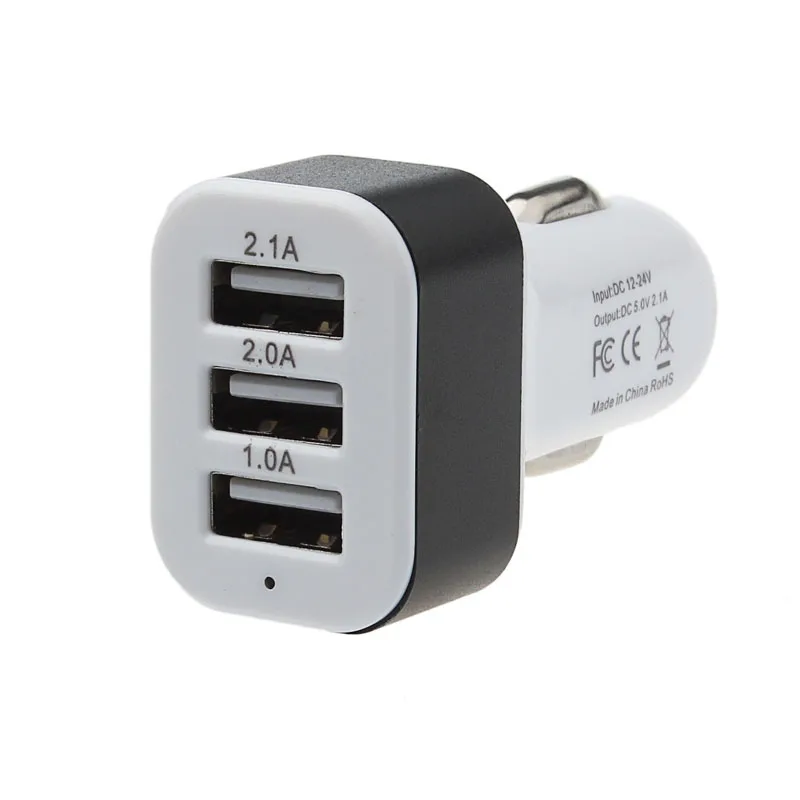 

Mini Portable Car Universal Charger 12V 24V To 5V 3 Port USB Charger Adapter For Smart Phone For GPS #S