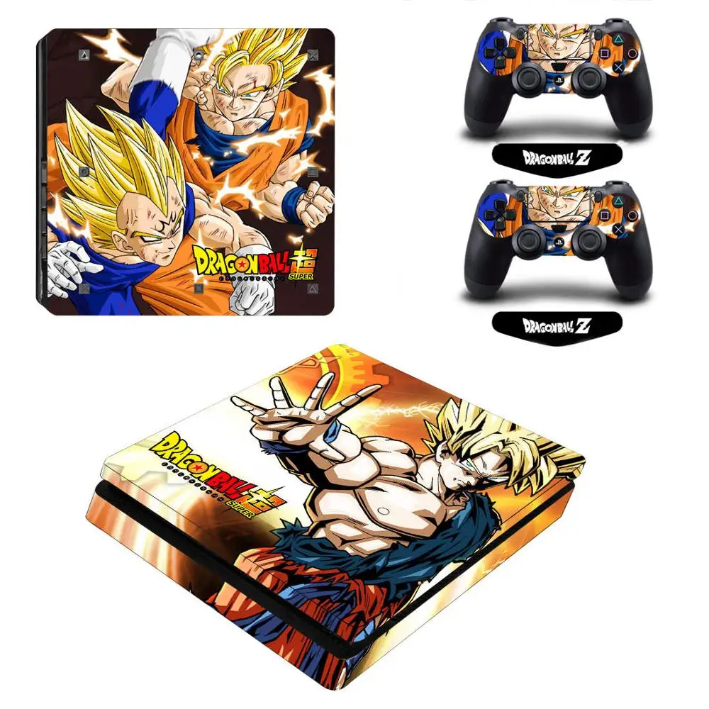 ARRKEO Dragon Ball Super Son Goku VS Vegeta виниловая наклейка PS4 Slim Skin Наклейка для playstation 4 Slim консоль и 2 контроллера - Цвет: Темно-синий