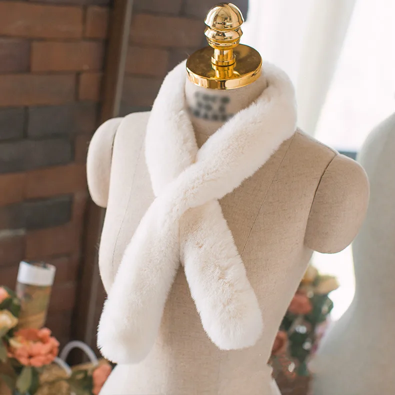 SCM053 новые женские реальные с мехом кролика шарф в Корейском стиле снуд воротники зимние теплые из натурального кроличьего меха шарфы