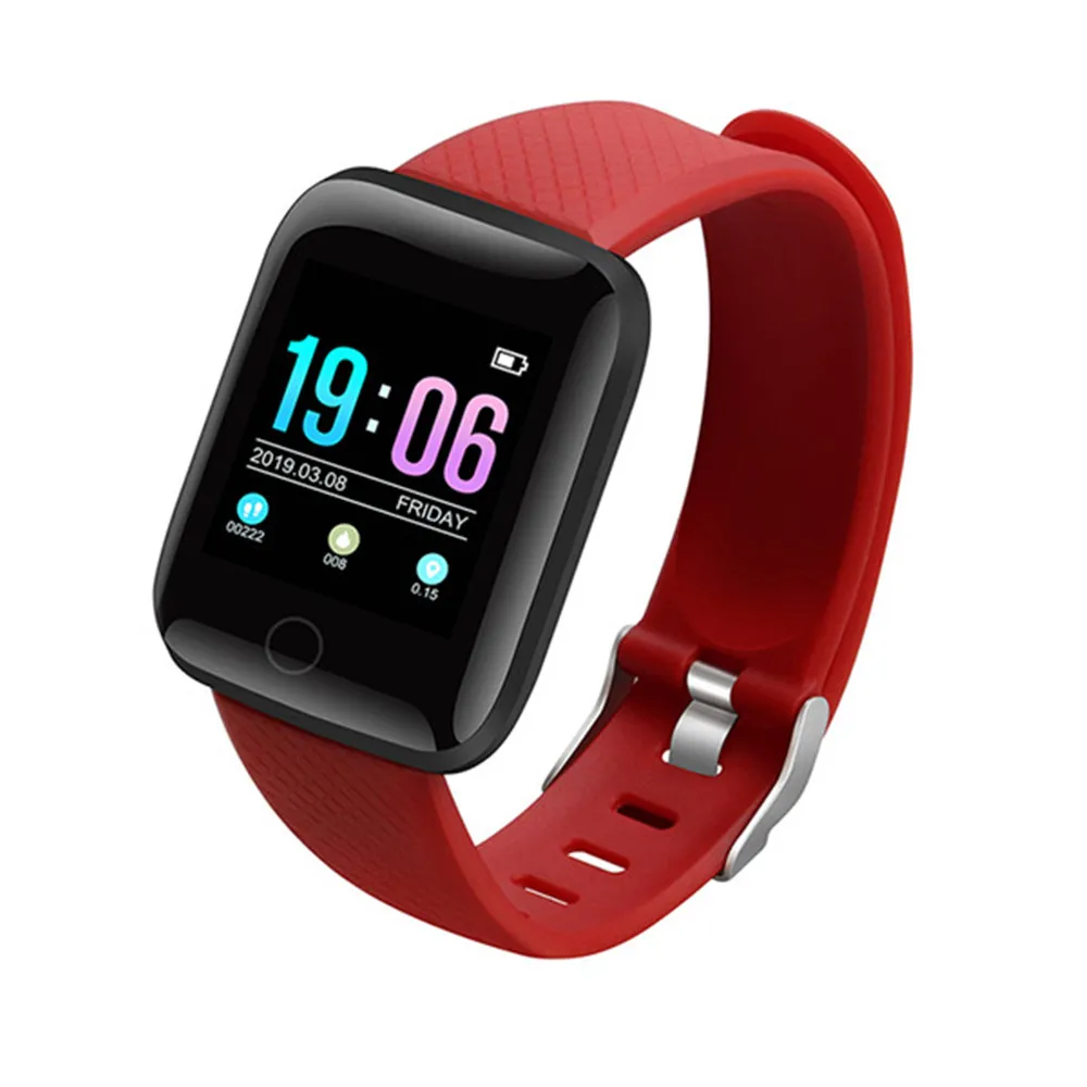 Смарт-часы с монитором артериального давления для мужчин и женщин, монитор сердечного ритма, измеритель артериального давления, фитнес-трекер, умные часы, спортивный умный Браслет - Цвет: Red