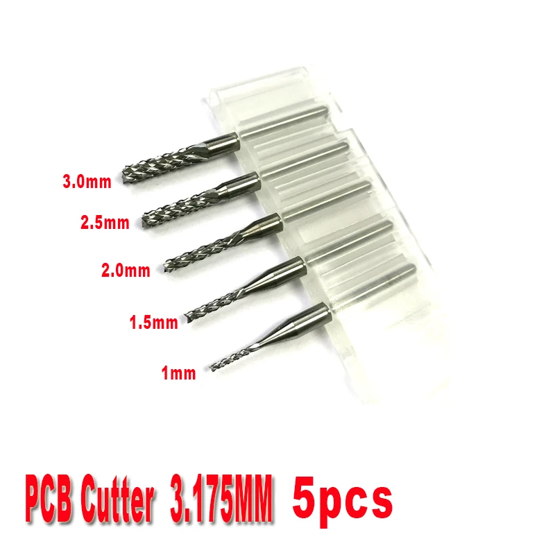 

5pcs 1.03.0mm PCB Print Circuit Board End Mills Micro PCB Cutter Bits for Cutting Edging Processing CNC Mould