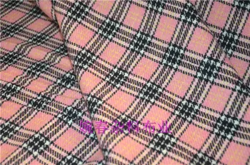 

free ship 80% wool tweed fabric pink weaved price for 1/2 meter
