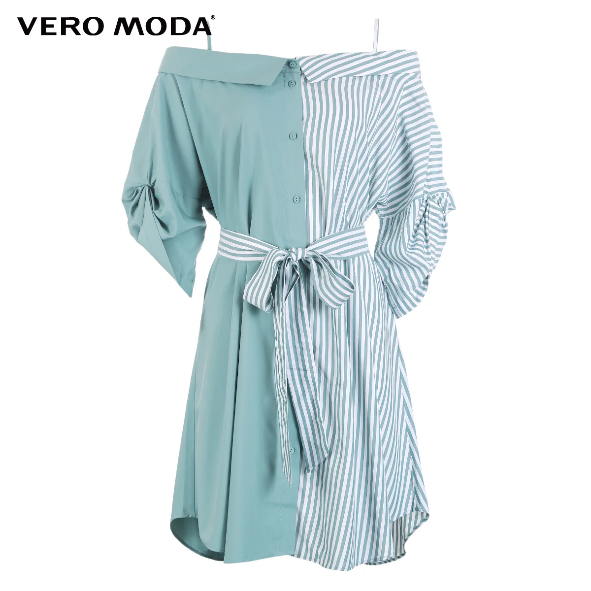Vero Moda летнее платье в полоску с длинным рукавом | 318331521|