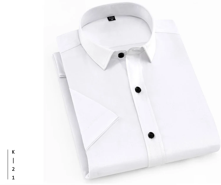 Мужские эластичные хлопковые рубашки летние рубашки с коротким рукавом Однотонная рубашка Плюс Размер Мужская одежда Женская сорочка homme XT690