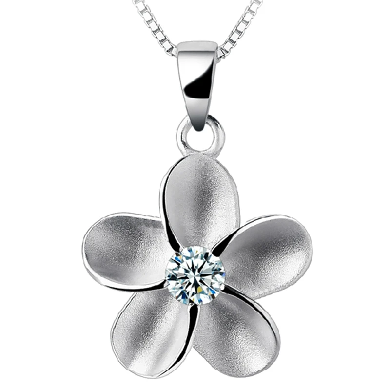 Silver Flower Pendant With Alice Plum High Quality Fashion Jewelry Manufacturers, Wholesale Not