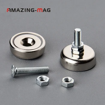 

2PC 23KG Powerful Neodymium Magnet Pot D25*8mm Internal M5 Thread Led Light Project Machines Magnetic Holder Mounting Base