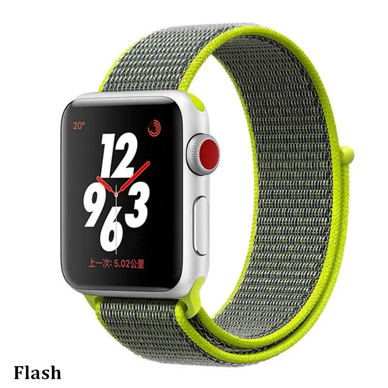 Нейлоновый ремешок для apple watch 5 4 band correa apple watch 44 мм 42 мм 40 мм 38 мм iwatch 5 4 3 2 1 цветной браслет - Цвет ремешка: Falsh