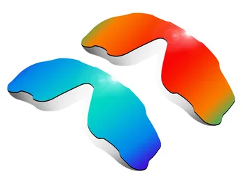 

Glintbay 2 Pieces Polarized Sunglasses Replacement Lenses for Oakley Jawbreaker Fire Red and Ice Blue