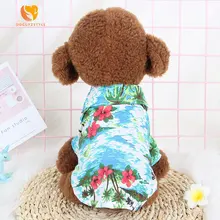 Новая одежда для собак, рубашка для домашних животных, платья для кошек, повседневное летнее платье для домашних животных, рубашка в гавайском стиле, одежда на две ноги, охлаждающая индивидуальная Мода