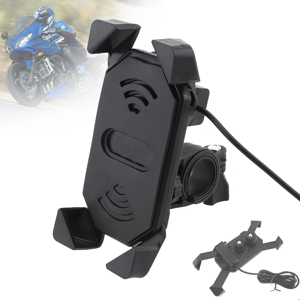 

12 - 24V DC 5V 2.1A Mobile Charging Bracket USB Telescopic-Type Rotatable Motorcycle Charger for 3.5 - 6 Inches Mobile Phones