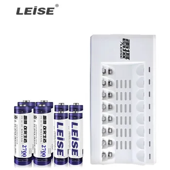 

LEISE 4pcs AA2700mah+4pcs AAA950mah NI-MH Rechargeable Battery+4 slots Battery Charger Intelligent Indicator light for RC toy
