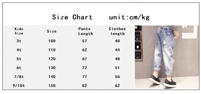 Детские рваные джинсы Одежда для малышей модные детские рваные джинсовые брюки, штаны для маленьких мальчиков для девочек от 3 до 10 лет одежда Clj211