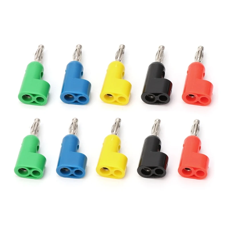 

10 Pcs 5 Colors 4mm Banana Stopper Plug Gun Shaped Banana Connector Audio Plug