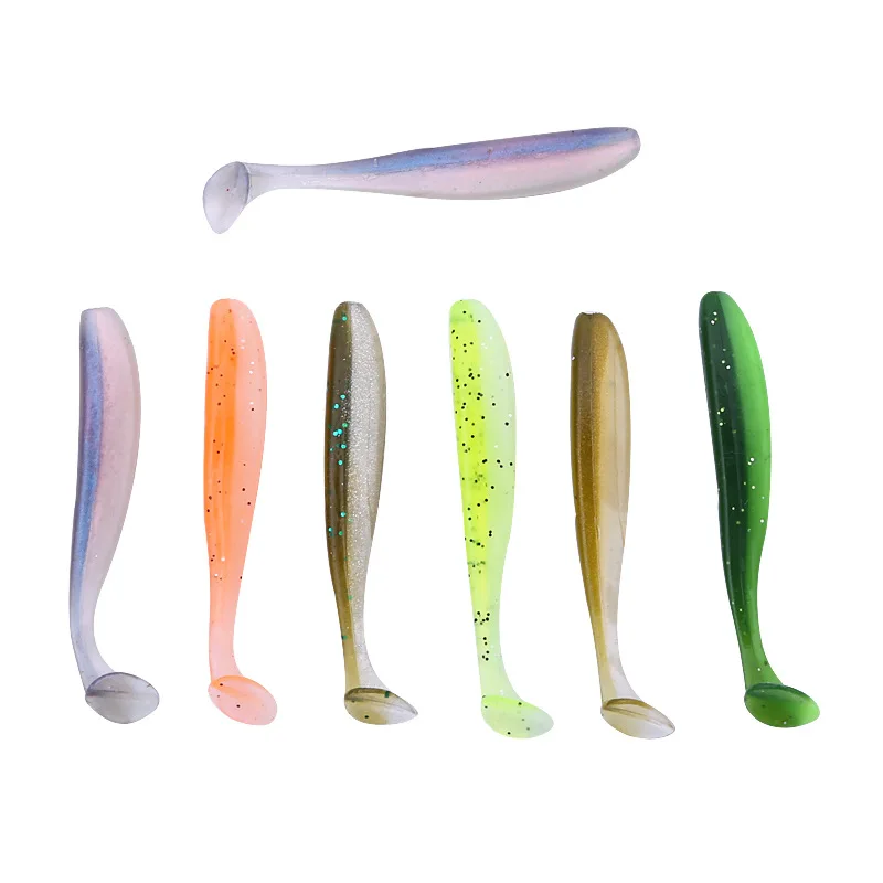 

Deshion T-tail Soft Fishing Lure Silicone Bait 12PCS/lot Soft Plastic Rubber Fishing Lures Soft Baits 6cm 1.4g Easy Shiner Shad