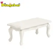 Винтажный Белый Настольный деревянный стол для кукольного домика DIY миниатюры 1:12 Шкала Мебель для комнаты Poppenhuis Миниатюрная модель стола детские игрушки