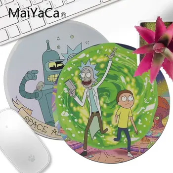 

MaiYaCa Boy Gift Non Slip PC funny Rick And Morty High Speed New Lockedge Mousepad 200x200mm 220x220mm Round Mouse Pad for Gamer
