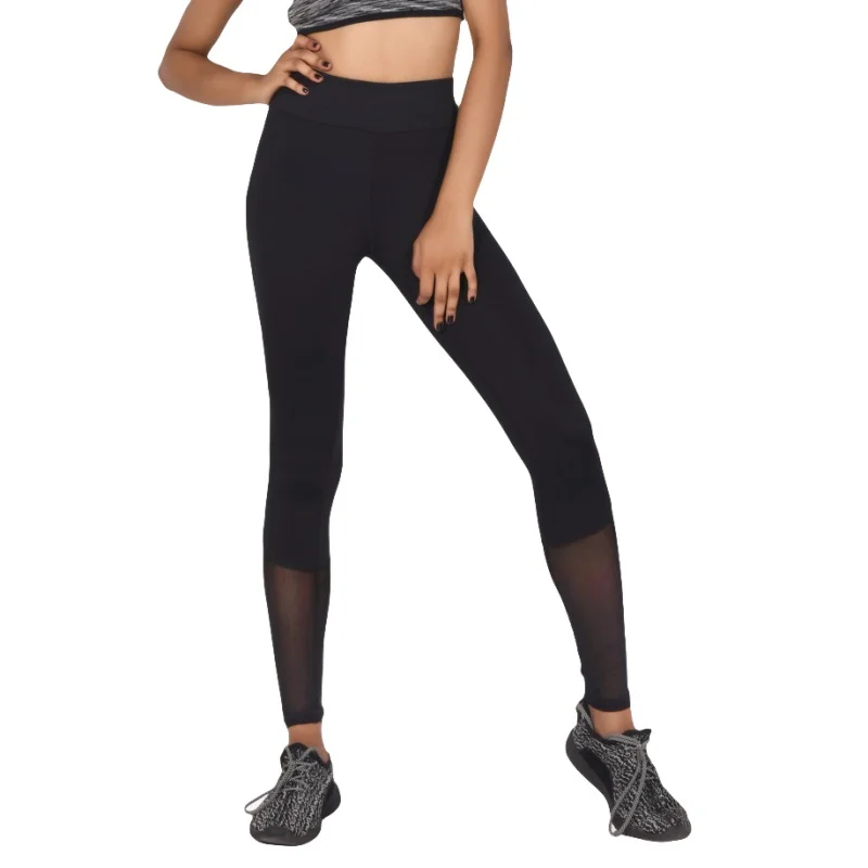 2018 Women's Sports Mesh Yoga Pants Gym Patchwork Sport Leggings Fitness Sexy Running Tights Trousers Women Pencil Pants