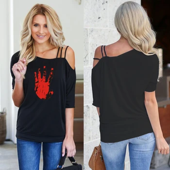 

2019 XXXtentacion t shirt women single shoulder-off Summer Short Sleeve XXXtentacion tshirt Street fashion hot sale