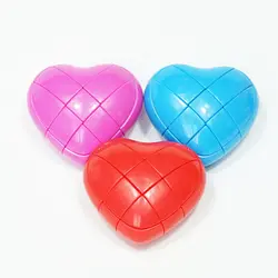 YJ сердце 3x3x3 Творческий сердце-образный Magic Cube красный/синий/розовый кубар-Рубик на скорость образовательные детские игрушки Бесплатная