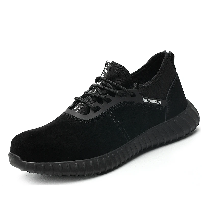 

men's luxury fashion large size steel toe cap work safety shoes anti-pierce building site warehouse worker dress security boots