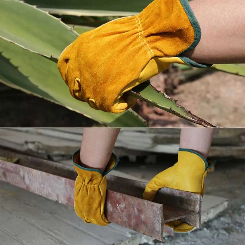 Leather second - tier labor insurance gloves all - skin fingers wear - resistant non - slip garden security supplies Leather second - tier labor insurance gloves all - skin fingers wear - resistant non - slip garden security supplies