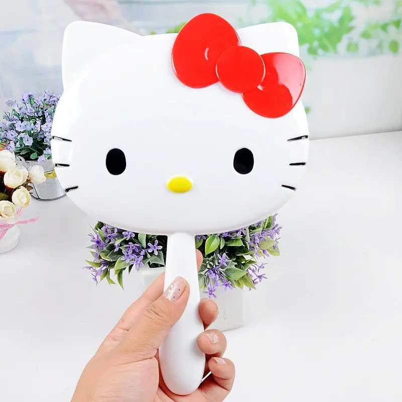 Hello kitty портативное зеркало для макияжа Espelho De Maquiagem ручное туалетное зеркало 16,5*25 см - Цвет: white