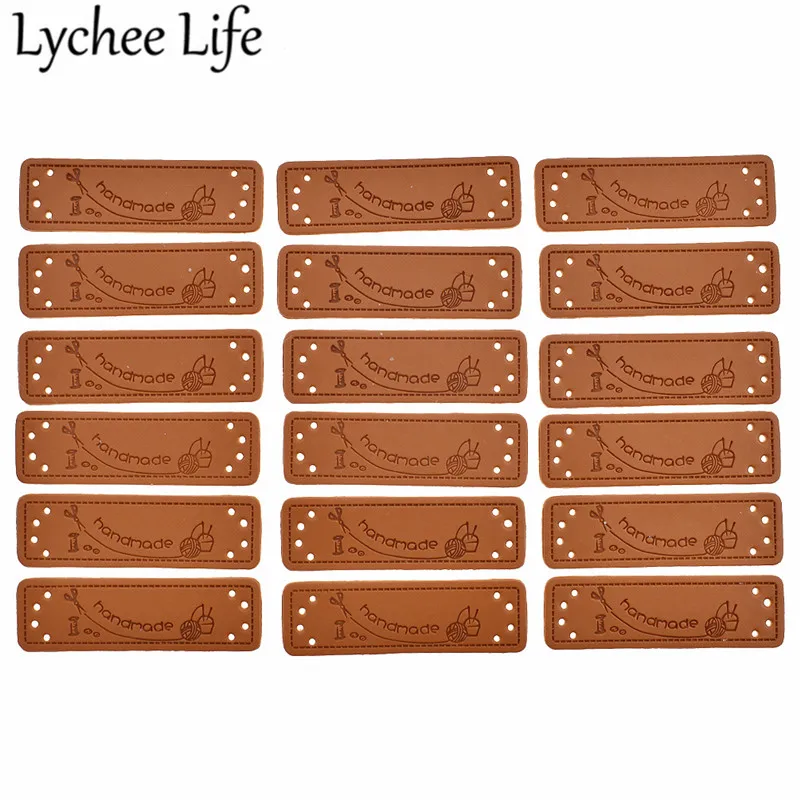Lychee Life кожаные этикетки ручной работы 50 шт. инструмент для букв Печать этикетка