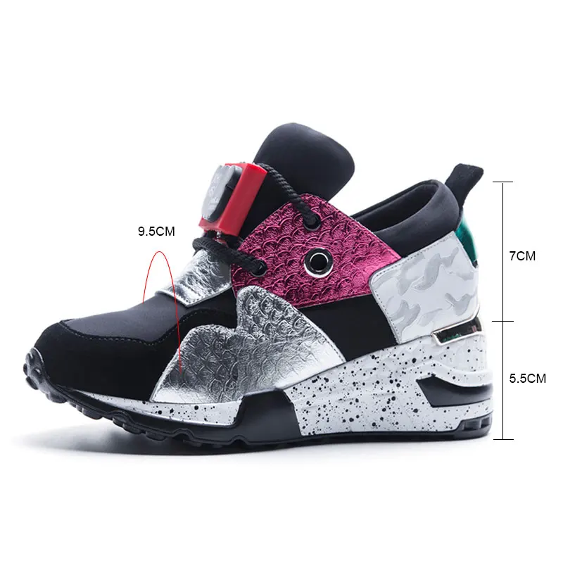 Black Causalité Femmes Fanyuan Cuir Couleur Automne Dentelle Up Plates Daim De caise Mélangée En Vache Chaussures Lady Sneaker j4AL3R5
