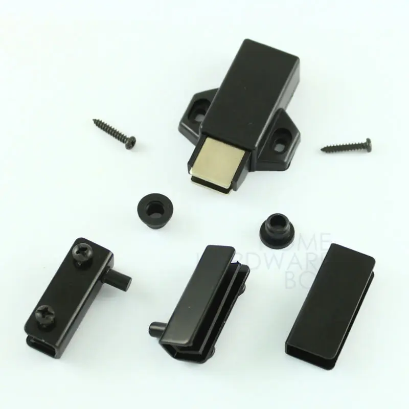 glass door catch set single latch press open black pivot hingein Catches from