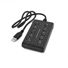 USB зарядное устройство 2,0 концентратор разветвитель порт 10 несколько высокоскоростных 480 Мбит/с Usb комбо для компьютера ноутбука мобильного телефона