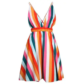 

2019 Charming Deep V-neck Short Women Beach Dress Sexy Spaghetti Straps Bikini Cover-ups Wrap Sarong Beach Tunic Dress Swimsuit