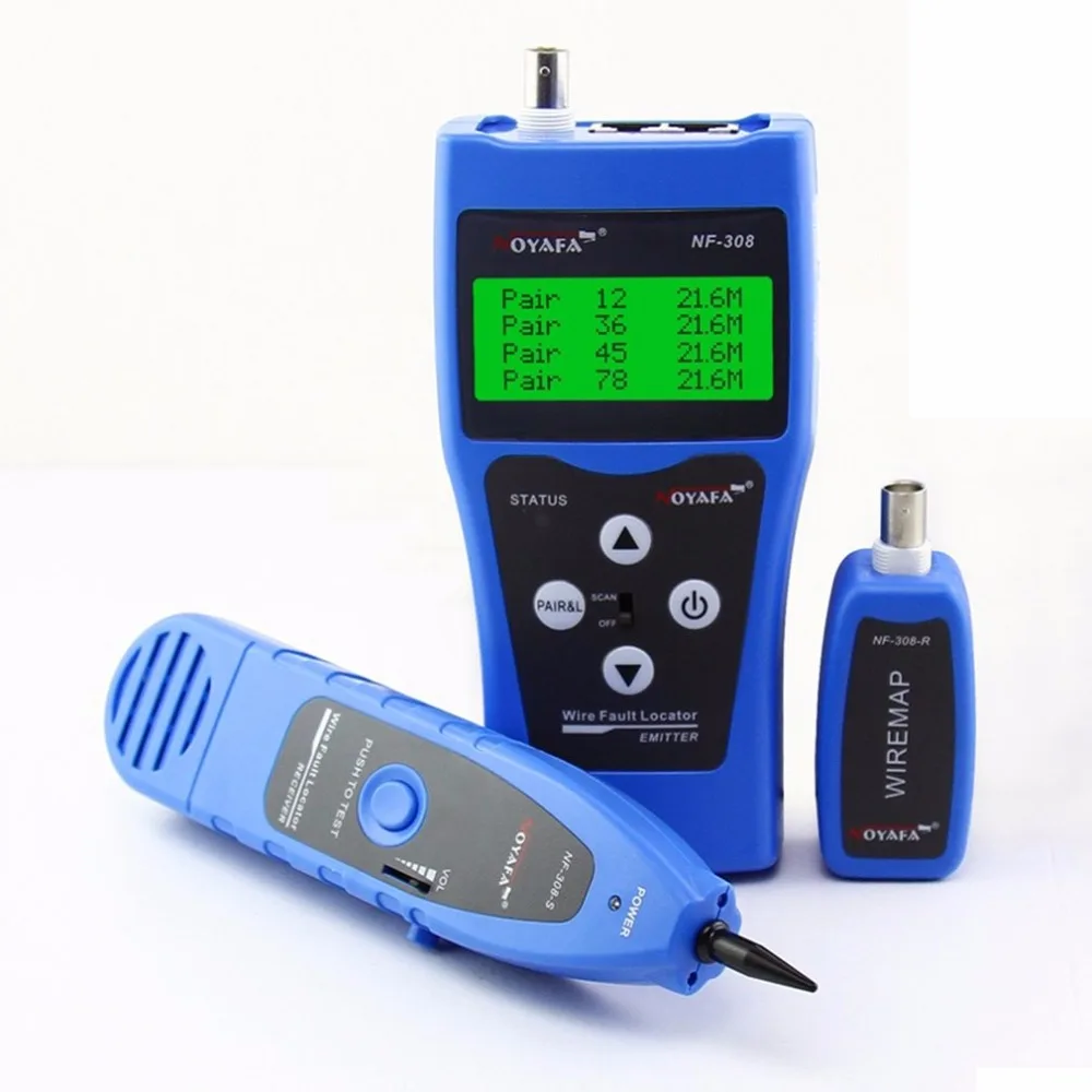 NOYAFA NF-308 متعددة الأغراض شاشة الكريستال السائل شبكة كابل الهاتف الفاحص المقتفي خط مكتشف سلك اختبار كابل محدد