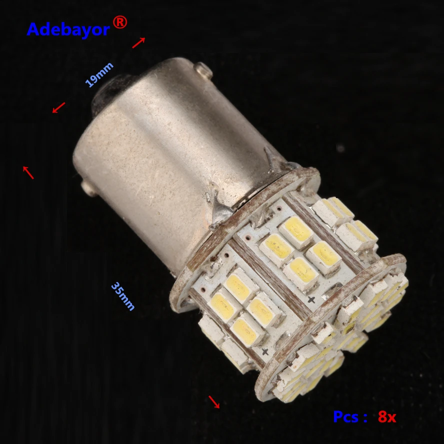 

8 X 1156 BA15S 50 SMD 1206 3020 LED Back up Reverse Tail Brake Light Bulb turn signal stop led 12V White Fee shipping
