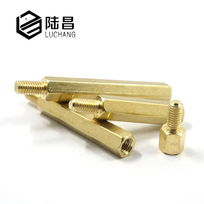 LUCHANG 30Pcs M2.5*L+6mm Hex Head Brass Spacing Wood Computer Screw Copper Insert Threaded