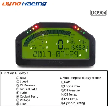 LCD Digital 9 en 1 manómetro multifunción para salpicadero de coche tacómetro LED medidor de Sensor completo medidor de coche DO904 1