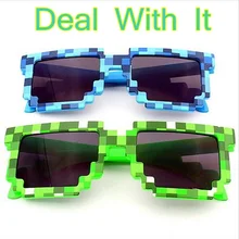 Minecraft Glasses Deal with it 8 bit Pixel Women Men Sunglasses Female Male Mosaic Sun Glasses kids Boys Girls Vintage