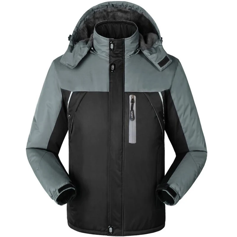 Мужская зимняя куртка, ветрозащитная, водонепроницаемая, утолщенная, флисовая, теплая, пальто, мужская верхняя одежда, 5XL, шапка, съемная, ветровка, военные куртки