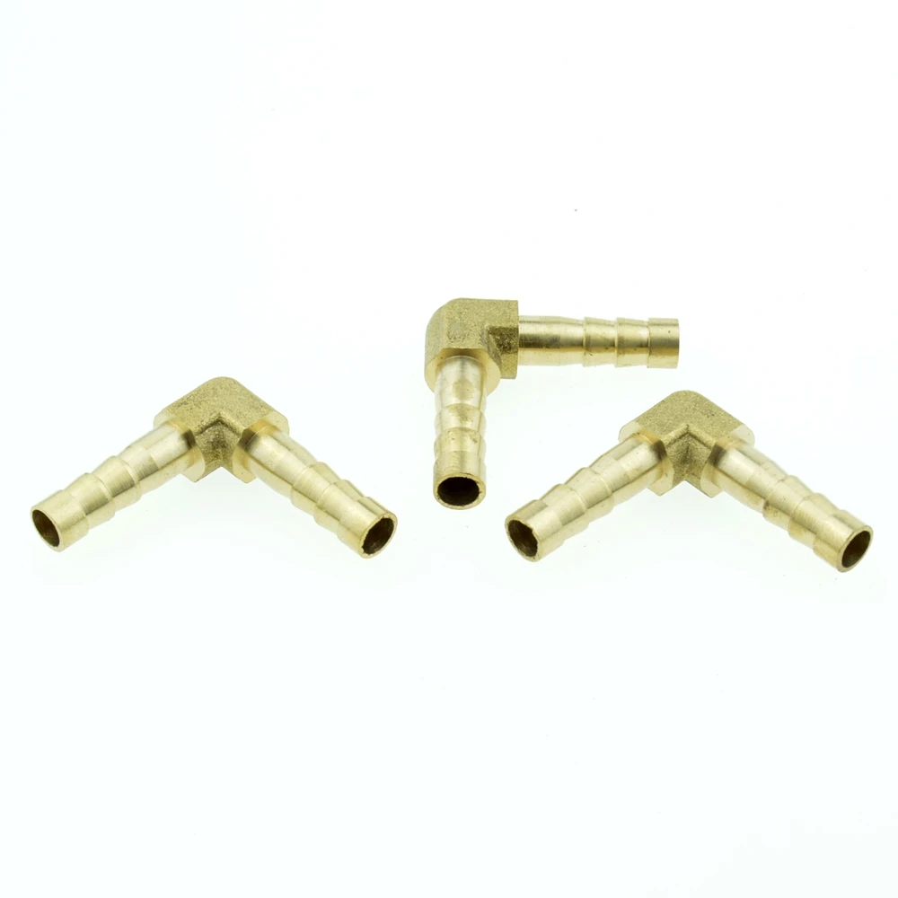 3PCS 6mm 6mm Hose Barb Brass Elbow Pipe Fitting Copper Barbed Coupler Connector Adapterin Pipe