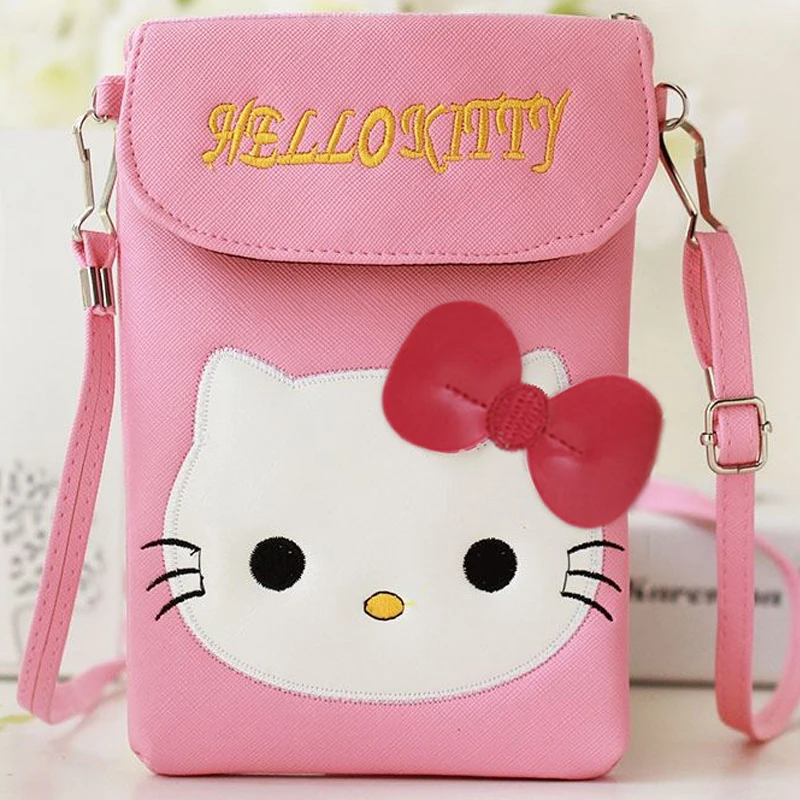 Детская плюшевая сумка Hello Kitty 3D через плечо из искусственной кожи для девочек