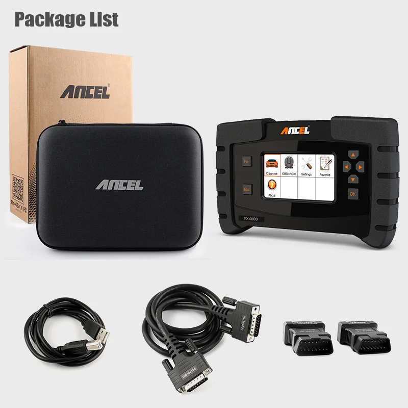 Ancel FX4000 OBD2 Диагностический Инструмент OBD автоматический сканер Трансмиссия ABS