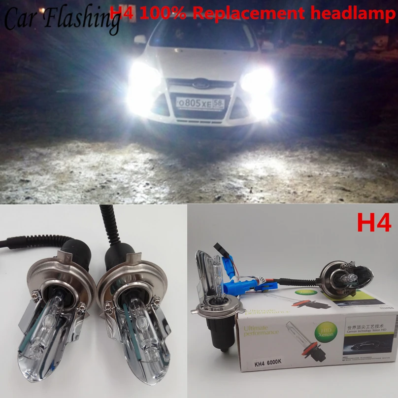 Car Flashing 2pcs H4 HID lamp 55W xeno headlight Auto bulbs H1 H7 HIR2