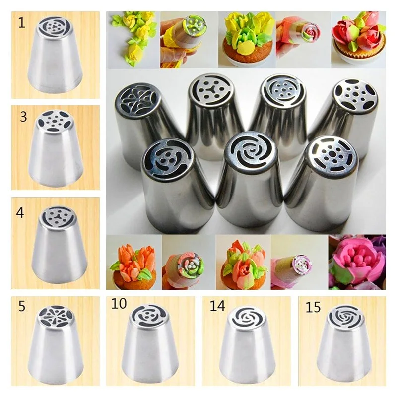 Doatry 1pcs Russian Piping Tips Cake Pastry Nozzles Decoration Tool DIY Biscuits Cupcake Baking Tools | Дом и сад