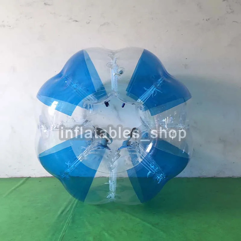 1m blue with clear Воздушный Зорб футбол 0,8 мм ПВХ 1,0 м 1,2 м 1,5 м надувной бампербол Зорбинг футбольный пузырь шар, надувной футбольный мяч Зорб для продажи - Цвет: 1m blue with clear