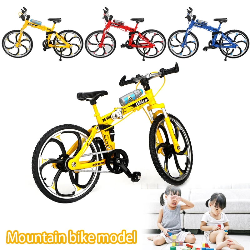 

Bike Toy Bicycle Collection Simulation Bicycle Bike Model Alloy Blue Yellow Red Decor Hobby Safe Material Cool Mountain Bike