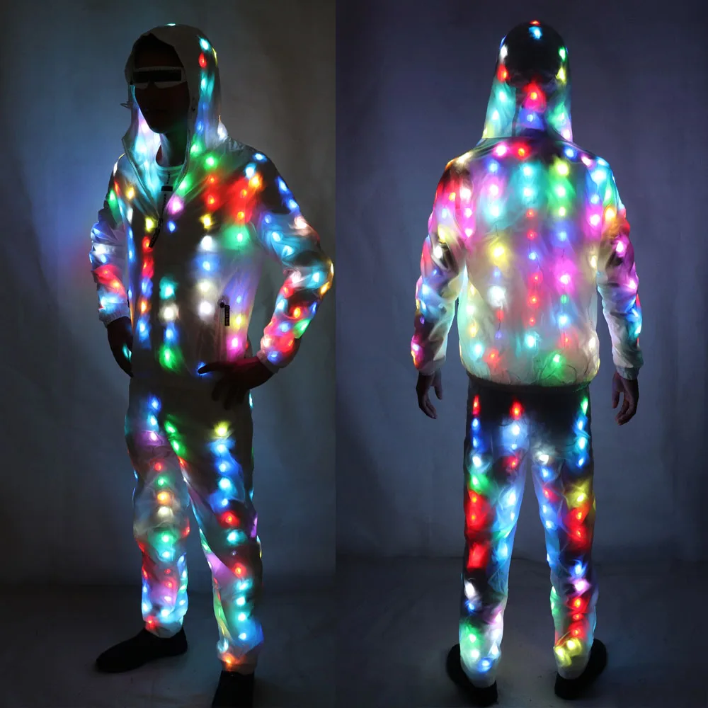 LED Party Clothes Colorful Glowing Casual Top Flashing Lights Jacket
