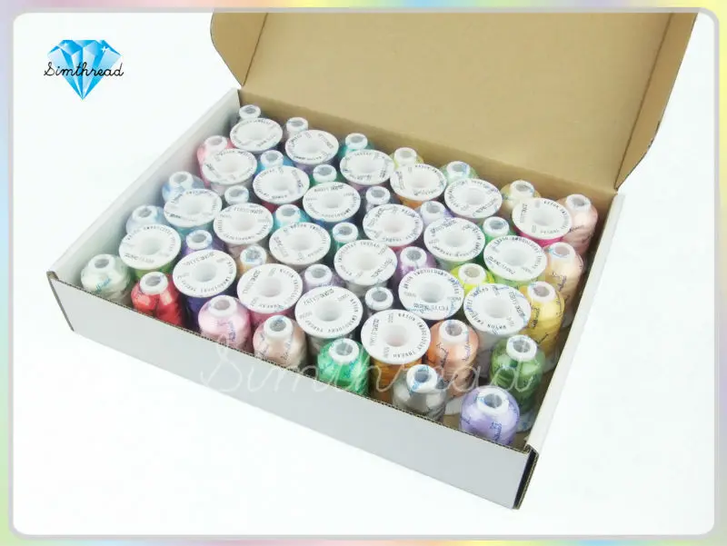 

Wholesale Assorted 58 Colors/kit Rayon Embroidery Spools Thread 550M/Spool, 1 lot=5 kits
