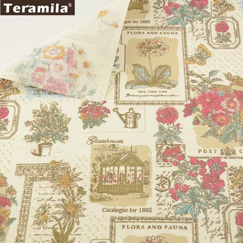 

Sewing Material Tissu Print Flowers Tablecloth Pillow Bag Curtain Cushion Pillow Zakka TERAMILA Home Textile Cotton Linen Fabric