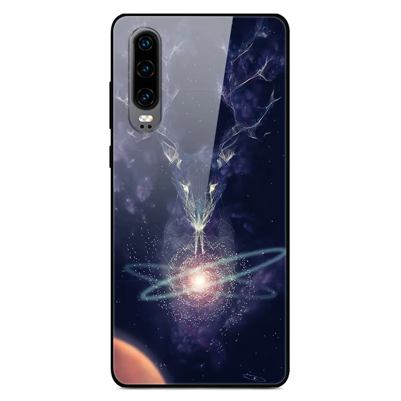 Чехол H для huawei P30, жесткий стеклянный чехол для телефона huawei P30 Pro P30Pro, Мягкий бампер, закаленное P 30, пространство для Huawe P30 - Цвет: 35